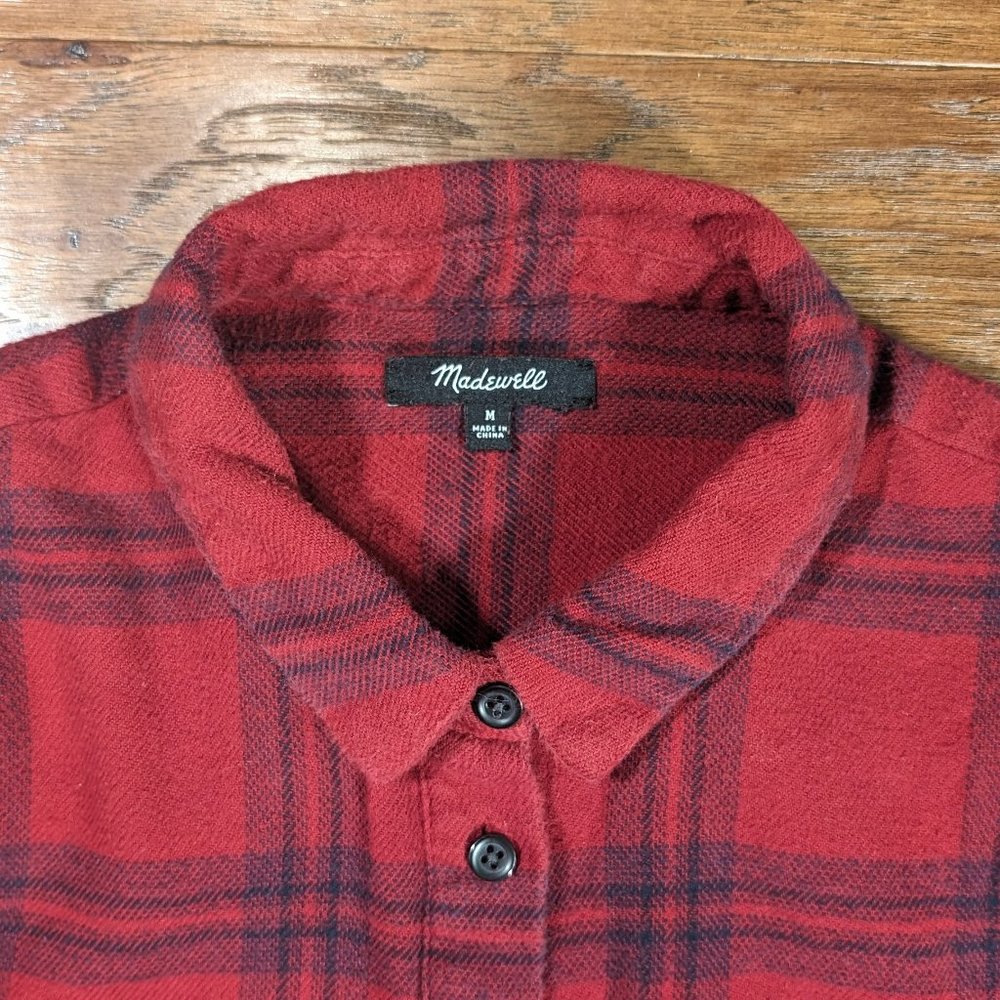 Madewell Women’s Flannel Oversized Ex-Boyfriend Shirt In Windowpane Sz‎ Small